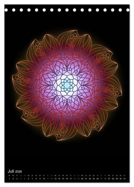 Produktbild: Mandala-Kalender 2026 (Tischkalender 2026 DIN A5 hoch), CALVENDO Monatskalender