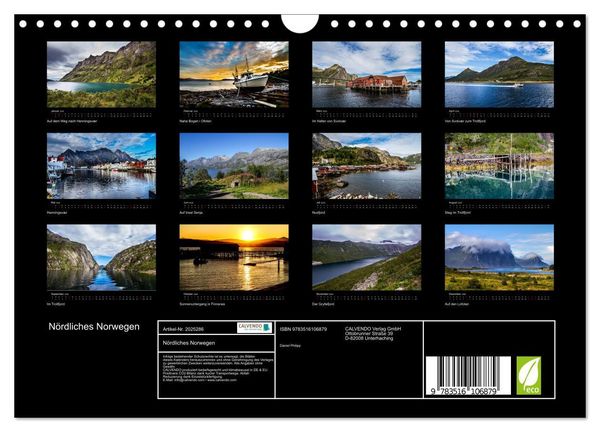 Produktbild: N&ouml;rdliches Norwegen (Wandkalender 2026 DIN A4 quer), CALVENDO Monatskalender