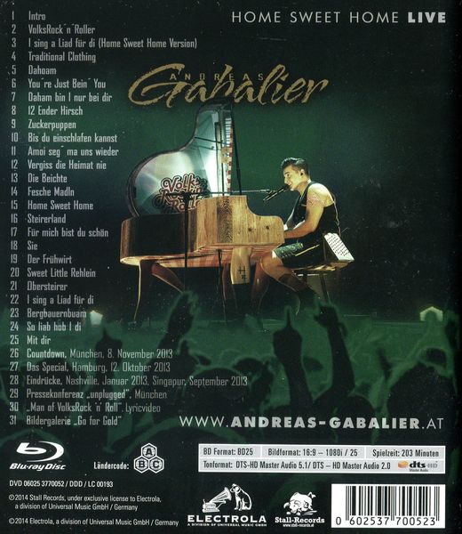 Produktbild: Andreas Gabalier - Home Sweet Home/Live aus der Olympiahalle M&uuml;nchen
