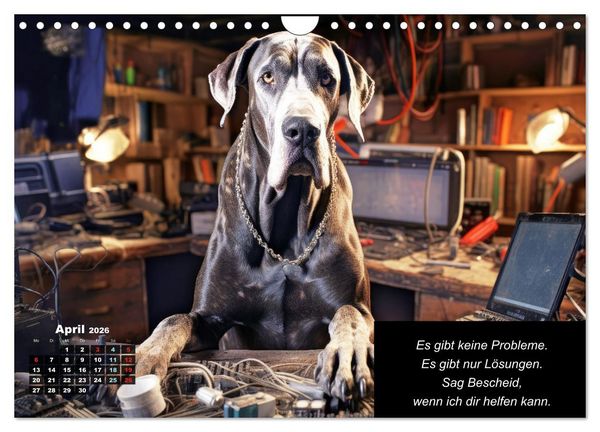Produktbild: Der humoristische Dogge Kalender (Wandkalender 2026 DIN A4 quer), CALVENDO Monatskalender