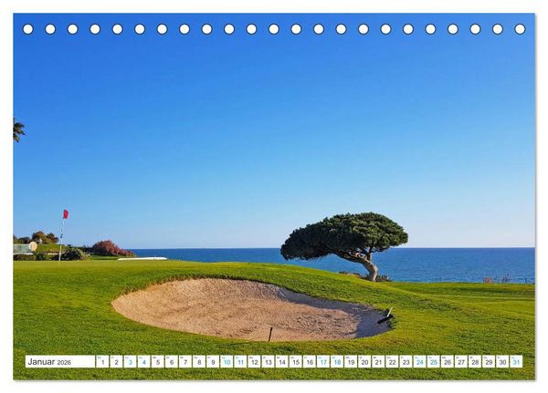 Produktbild: Mediterrane Golfpl&auml;tze - Spanien, Portugal, Mallorca (Tischkalender 2026 DIN A5 quer), CALVENDO Monatskalender