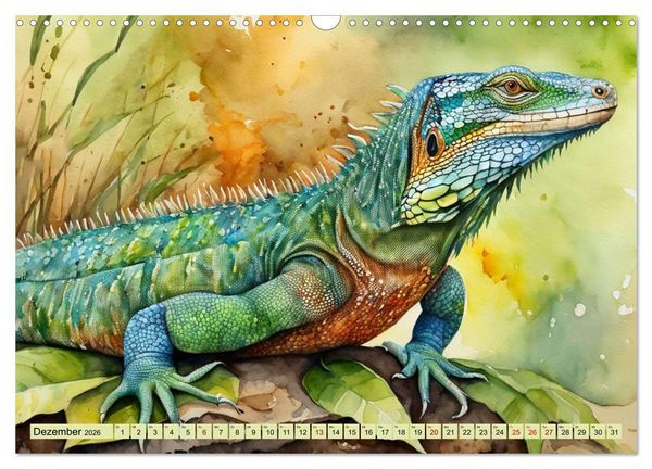 Produktbild: Farbenpr&auml;chtige Reptilien (Wandkalender 2026 DIN A3 quer), CALVENDO Monatskalender