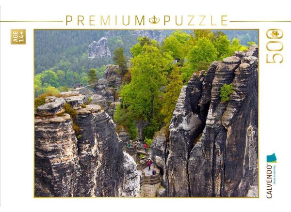 CALVENDO Puzzle Felsenburg Neurathen im Elbsandsteingebirge | 500 Teile Lege-Größe 48 × 36 cm Foto-Puzzle für Erwachsene