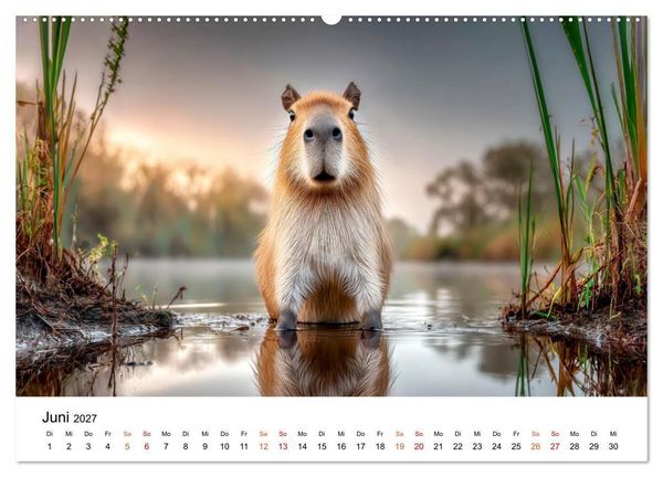 Produktbild: Capybara - die Ruhe als Lebensform (hochwertiger Premium Wandkalender 2027 DIN A2 quer), Kunstdruck in Hochglanz