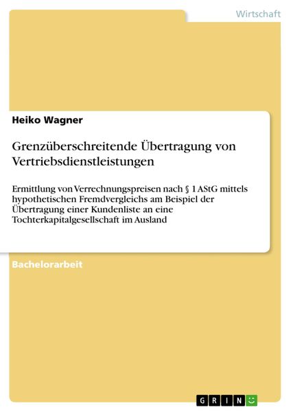 Produktbild: Grenz&uuml;berschreitende &Uuml;bertragung von Vertriebsdienstleistungen