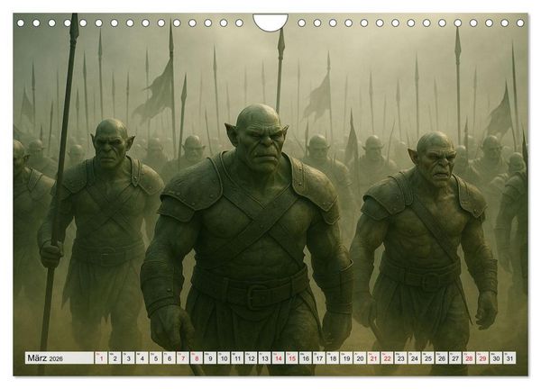 Produktbild: Erbe der Orks. Feuer und Schatten (Wandkalender 2026 DIN A4 quer), CALVENDO Monatskalender