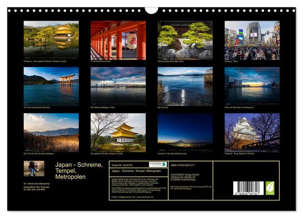 Produktbild: Japan - Schreine, Tempel, Metropolen (Wandkalender 2026 DIN A3 quer), CALVENDO Monatskalender