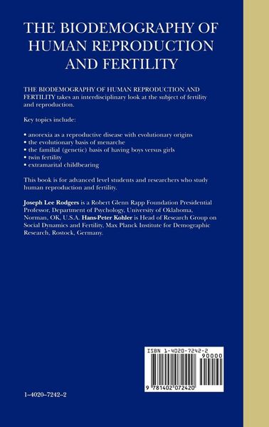 Produktbild: The Biodemography of Human Reproduction and Fertility