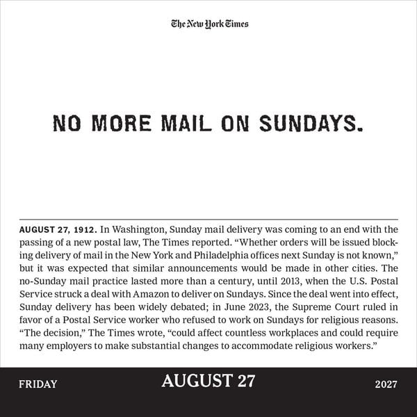 Produktbild: The New York Times Headlines in History Page-A-Day&reg; Calendar 2027