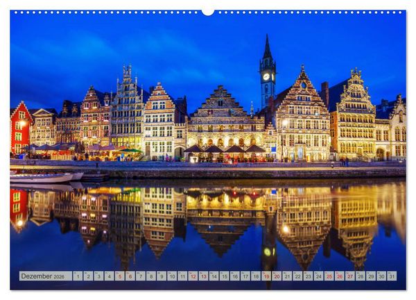 Produktbild: Gent - die geschichtstr&auml;chtige Perle in Flandern (hochwertiger Premium Wandkalender 2026 DIN A2 quer), Kunstdruck in Hochglanz