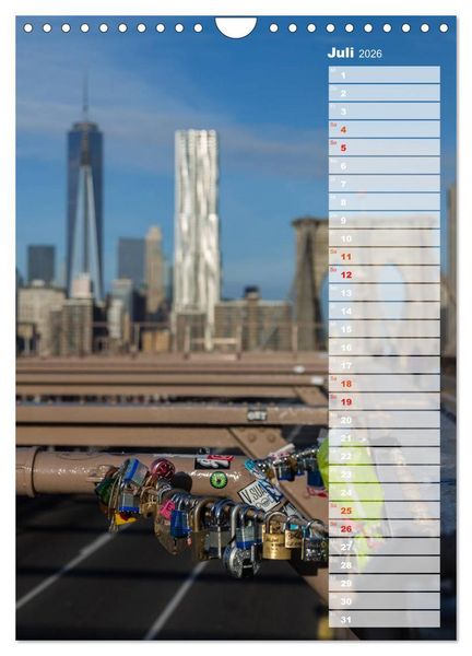 Produktbild: New York City Geburtstagskalender (Wandkalender 2026 DIN A4 hoch), CALVENDO Monatskalender