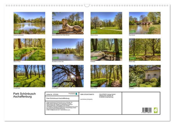 Produktbild: Park Sch&ouml;nbusch Aschaffenburg (Wandkalender 2026 DIN A2 quer), CALVENDO Monatskalender