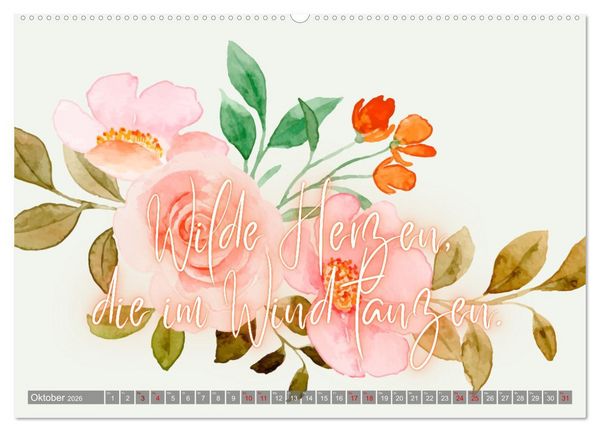 Produktbild: Flower Romance - Romantischer Bl&uuml;tenzauber (Wandkalender 2026 DIN A2 quer), CALVENDO Monatskalender