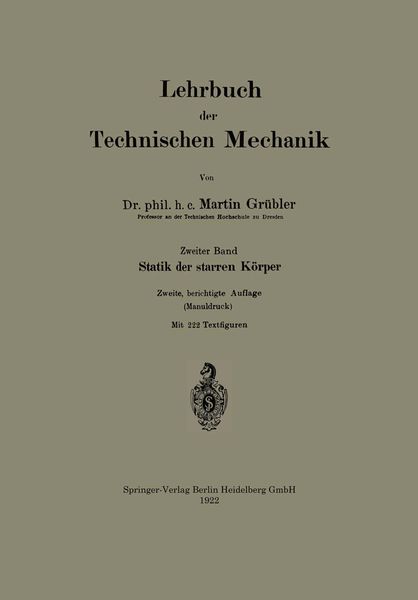 Produktbild: Lehrbuch der Technischen Mechanik