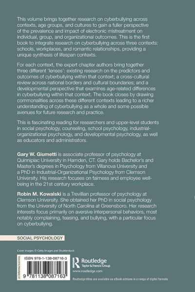 Produktbild: Cyberbullying in Schools, Workplaces, and Romantic Relationships