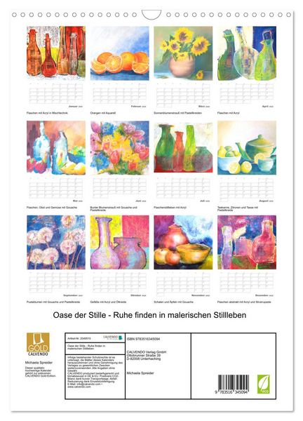 Produktbild: Oase der Stille - Ruhe finden in malerischen Stillleben (Wandkalender 2026 DIN A3 hoch), CALVENDO Monatskalender