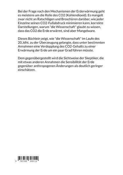 Produktbild: Die menschengemachte Angst vor dem Klima