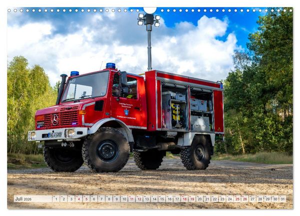 Produktbild: Die 4 UNIMOGS der Feuerwehr Schwanewede (Wandkalender 2026 DIN A3 quer), CALVENDO Monatskalender