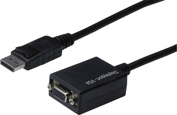 Digitus AK-340403-001-S DisplayPort / VGA Adapter [1x DisplayPort Stecker - 1x VGA-Buchse] Schwarz 15.00 cm