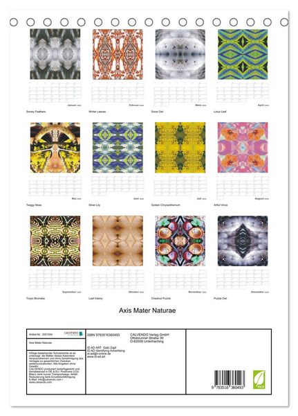 Produktbild: Axis Mater Naturae (Tischkalender 2026 DIN A5 hoch), CALVENDO Monatskalender