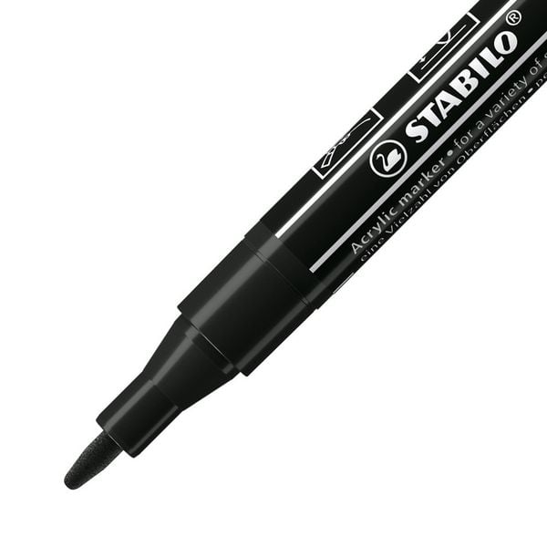 Produktbild: STABILO Acrylmarker, FREE Acrylic T100, Strichbreite 1-2 mm, schwarz