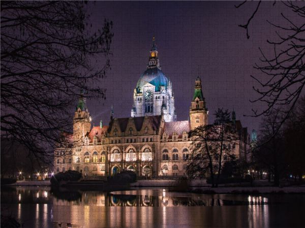Produktbild: CALVENDO Puzzle Ein Motiv aus dem Kalender Hannover by Night | 1000 Teile Lege-Gr&ouml;&szlig;e 64x48cm Foto-Puzzle f&uuml;r gl&uuml;ckliche Stunden