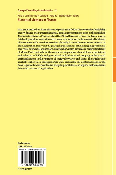Produktbild: Numerical Methods in Finance