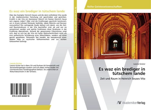 Es waz ein brediger in tútschem lande, Taschenbuch von Leonie Grüter, AV Akademikerverlag, 9783639644678