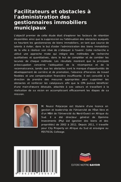 Produktbild: Facilitateurs et obstacles &agrave; l'administration des gestionnaires immobiliers municipaux