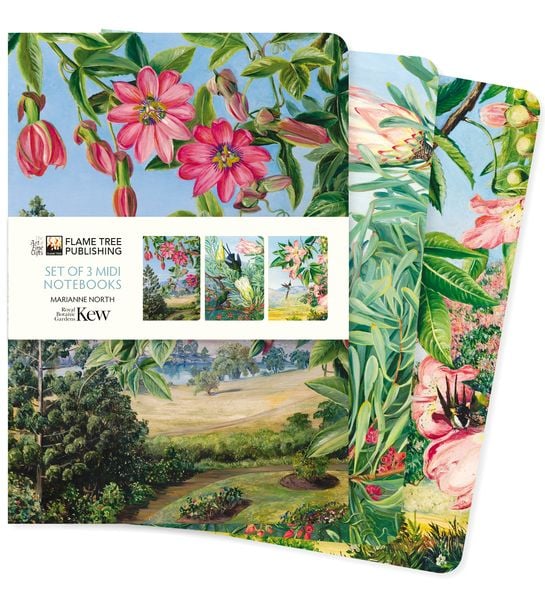 Produktbild: Dreier Set Mittelformat-Notizb&uuml;cher: Kew Gardens, Marianne North