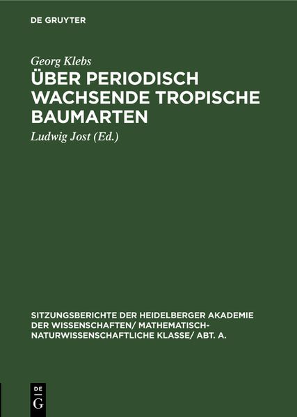 Produktbild: &Uuml;ber periodisch wachsende tropische Baumarten
