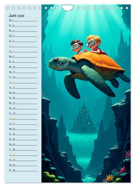Produktbild: Traumreise ins Abenteuerland - Planer f&uuml;r Kinder (Wandkalender 2026 DIN A4 hoch), CALVENDO Monatskalender