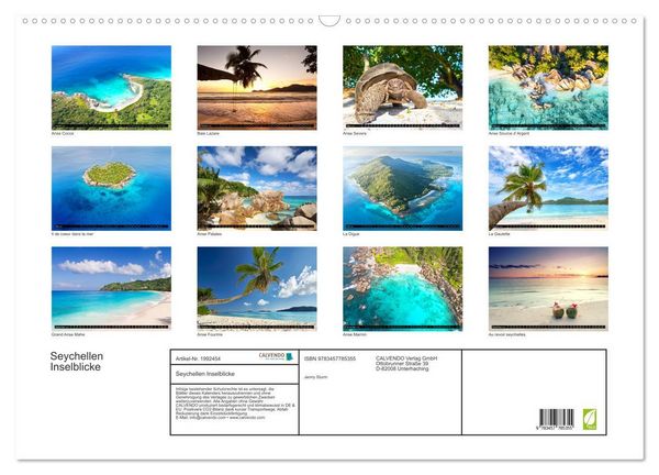 Produktbild: Seychellen Inselblicke (Wandkalender 2026 DIN A2 quer), CALVENDO Monatskalender