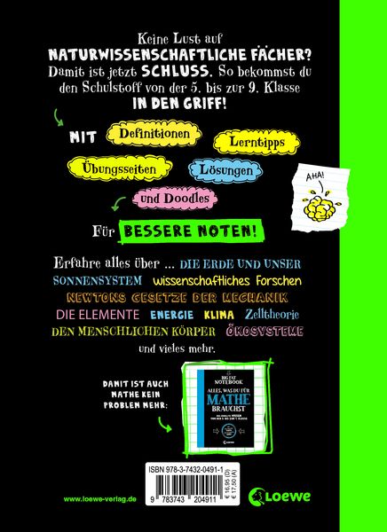 Produktbild: Big Fat Notebook - Alles, was du f&uuml;r Physik, Chemie und Bio brauchst - Das geballte Wissen von der 5. bis zur 9. Klasse. Mit Bonuswissen: Erdkunde