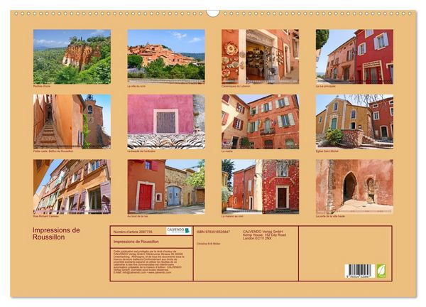 Produktbild: Impressions de Roussillon (Calendrier mural 2026 DIN A2 vertical), CALVENDO calendrier mensuel