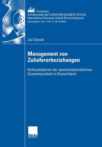 Produktbild: Management der Zuliefererbeziehungen