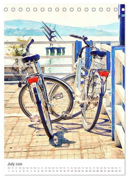 Produktbild: A Year Of Bicycles (Desk Calendar 2026 DIN A5 portrait), CALVENDO 12 Month DeskCalendar