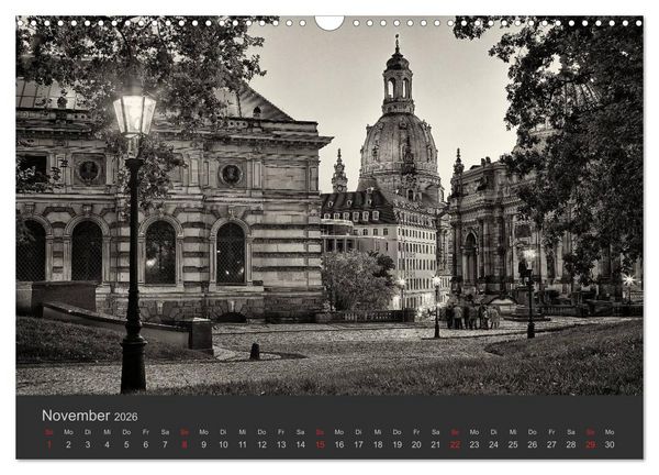 Produktbild: Dresden Schwarz Weiss 2026 (Wandkalender 2026 DIN A3 quer), CALVENDO Monatskalender