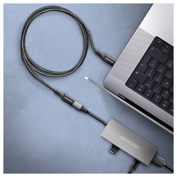 Produktbild: AXAGON USB-C&reg; Kabel USB 3.2 Gen2 USB-C&reg; Buchse, USB-C&reg; Stecker 0.5 m gesleeved BUCM32-CF05AB