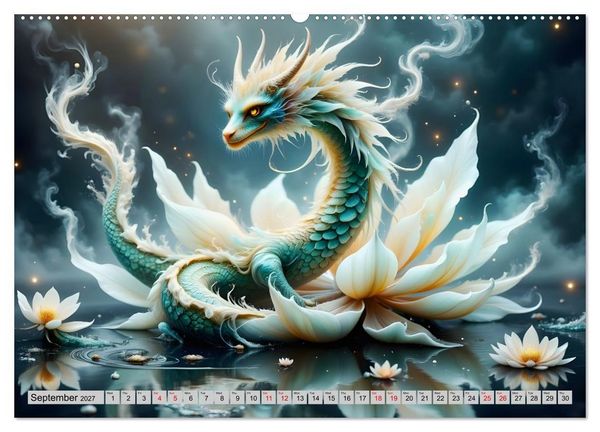 Produktbild: Lotus blossom dragons (High Quality Premium Wall Calendar 2027 DIN A2 landscape),CALVENDO 12 Month Wall Calendar