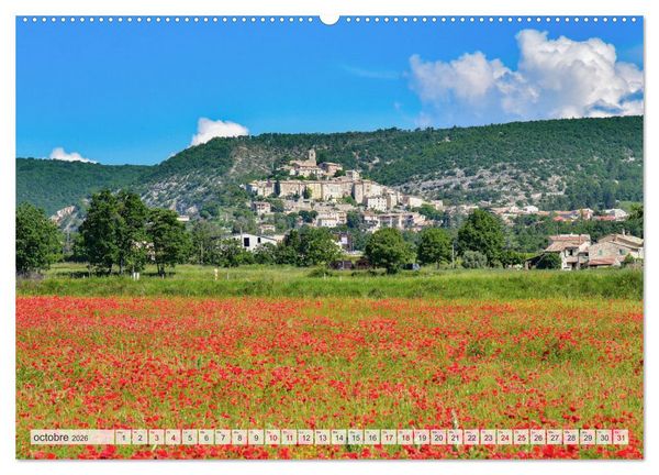 Produktbild: Les villages perch&eacute;s de Provence (Calendrier mural 2026 DIN A2 vertical), CALVENDO calendrier mensuel