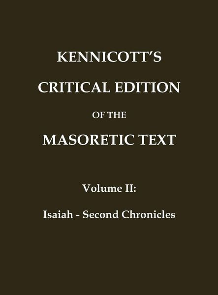 Produktbild: Kennicott's Critical Edition Of The Masoretic Text
