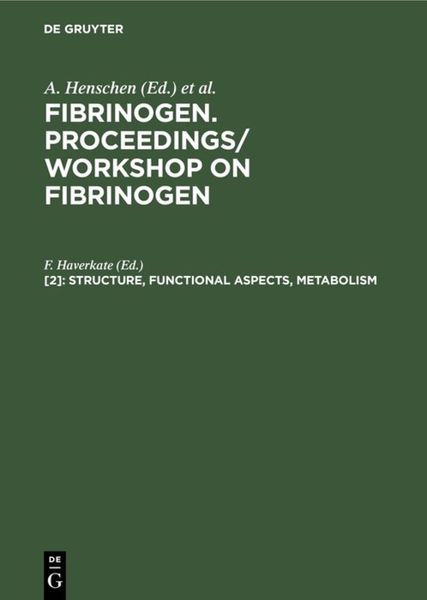 Produktbild: Structure, functional aspects, metabolism