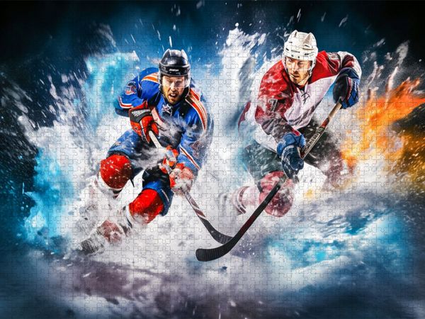 Produktbild: CALVENDO Puzzle Ein Motiv aus dem Kalender Eishockey und positive Gedanken | 1000 Teile Lege-Gr&ouml;&szlig;e 64x48cm Foto-Puzzle f&uuml;r gl&uuml;ckliche Stunden