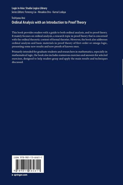 Produktbild: Ordinal Analysis with an Introduction to Proof Theory