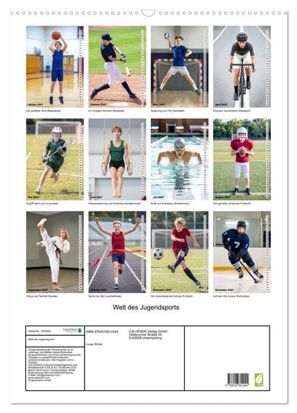 Produktbild: Welt des Jugendsports (Wandkalender 2027 DIN A2 hoch), CALVENDO Monatskalender