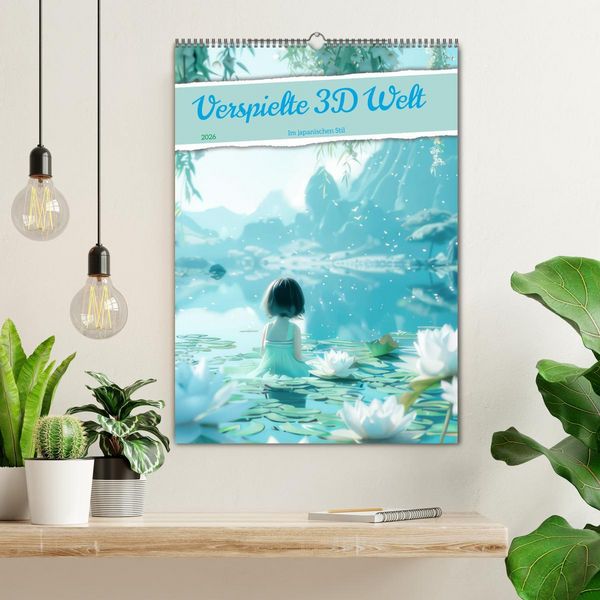 Produktbild: Verspielte 3D Welt - Im japanischen Stil (Wandkalender 2026 DIN A2 hoch), CALVENDO Monatskalender