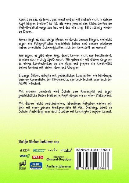 Produktbild: Lerndoof - Dein praktischer Lernkompass: So wird Lernen zum Kinderspiel - mit Mindmaps, Kerzenliste, K&ouml;rperroute, Loci-Technik und Co.
