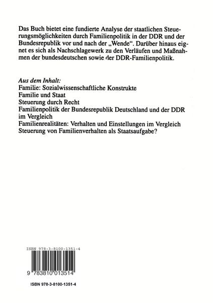 Produktbild: Familie und staatliches Handeln