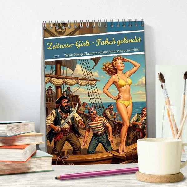 Produktbild: Zeitreise-Girls - Falsch gelandet (Tischkalender 2027 DIN A5 hoch), CALVENDO Monatskalender